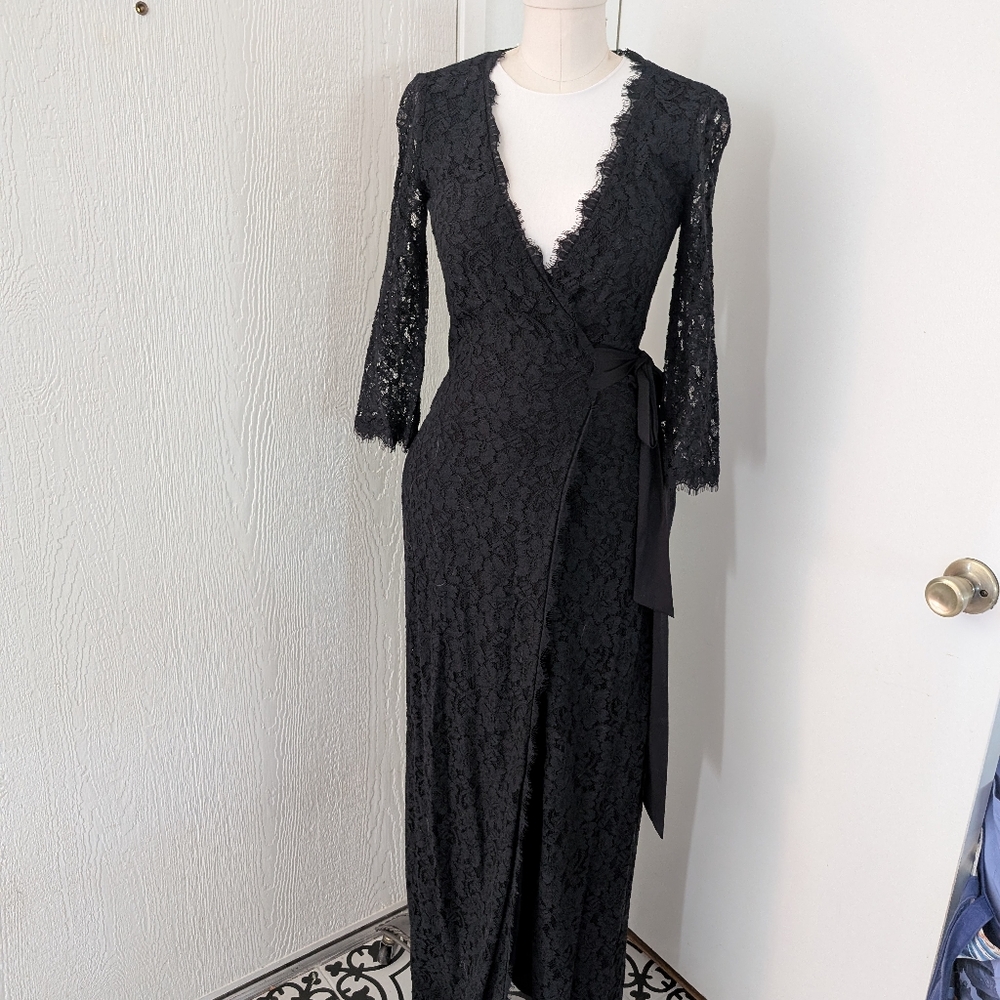 Diane von Furstenberg Julianna Lace Wrap Maxi Dress